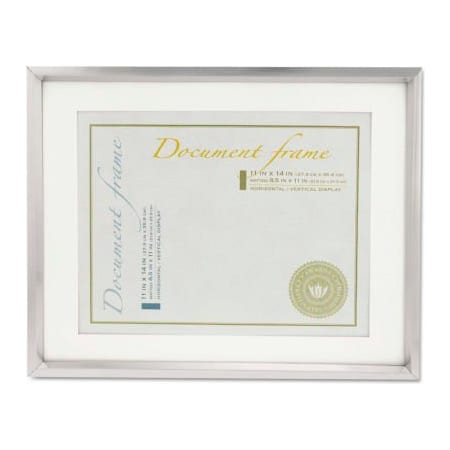 Universal Universal Plastic Document Frame for 11 x 14 Insert w/Mat, Metallic Silver UNV76854***